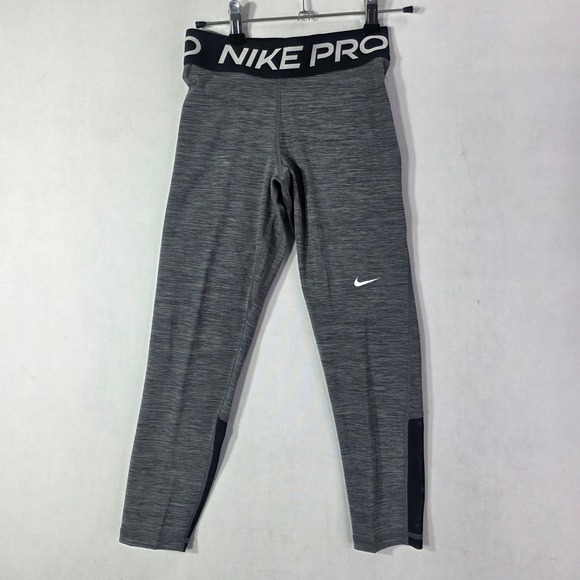 Nike Pants - NEW Nike Pro Dri-FIT Womens Training Crop Leggings Grey Black XS